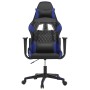Silla gaming de masaje cuero sintético negro y azul en Sillas gaming | Comprar online en Foru.es