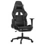 Silla gaming de masaje y reposapiés cuero sintético negro gris en Sillas gaming | Comprar online en Foru.es