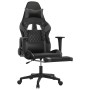 Silla gaming de masaje y reposapiés cuero sintético negro gris en Sillas gaming | Comprar online en Foru.es