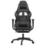 Silla gaming de masaje y reposapiés cuero sintético negro gris en Sillas gaming | Comprar online en Foru.es