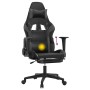 Silla gaming de masaje y reposapiés cuero sintético negro gris en Sillas gaming | Comprar online en Foru.es