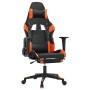 Silla gaming masaje y reposapiés cuero sintético negro naranja en Sillas gaming | Comprar online en Foru.es