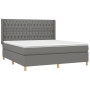 Cama box spring con colchón tela gris oscuro 180x200 cm de vidaXL, Camas y somieres - Ref: Foro24-3132250, Precio: 655,00 €, ...
