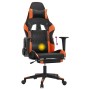 Silla gaming masaje y reposapiés cuero sintético negro naranja en Sillas gaming | Comprar online en Foru.es