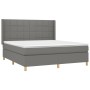 Cama box spring con colchón tela gris oscuro 180x200 cm de vidaXL, Camas y somieres - Ref: Foro24-3132010, Precio: 621,19 €, ...
