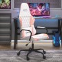 Silla gaming de masaje cuero sintético blanco y rosa en Sillas gaming | Comprar online en Foru.es