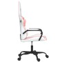 Silla gaming de masaje cuero sintético blanco y rosa en Sillas gaming | Comprar online en Foru.es