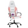 Silla gaming de masaje cuero sintético blanco y rosa en Sillas gaming | Comprar online en Foru.es