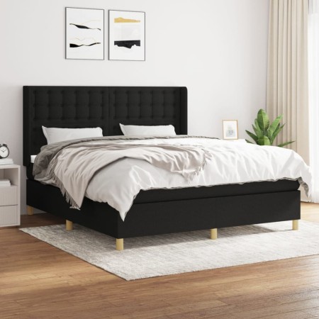 Cama box spring con colchón tela negro 180x200 cm de vidaXL, Camas y somieres - Ref: Foro24-3132331, Precio: 665,73 €, Descue...