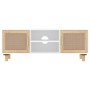 Mueble para TV madera maciza pino y ratán natural 105x30x40 cm en Muebles TV | Comprar online en Foru.es