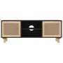 Mueble para TV madera maciza pino y ratán natural 105x30x40 cm en Muebles TV | Comprar online en Foru.es