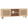 Mueble para TV madera maciza pino y ratán natural 105x30x40 cm en Muebles TV | Comprar online en Foru.es