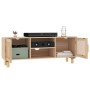 Mueble para TV madera maciza pino y ratán natural 105x30x40 cm en Muebles TV | Comprar online en Foru.es