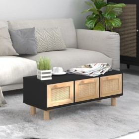 Mesa de centro madera contrachapada y de pino negro 80x40x30 cm en Mesas de centro | Comprar online en Foru.es