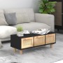 Mesa de centro madera contrachapada y de pino negro 80x40x30 cm en Mesas de centro | Comprar online en Foru.es