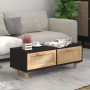 Mesa de centro madera contrachapada y de pino negro 80x40x30 cm en Mesas de centro | Comprar online en Foru.es