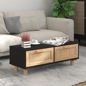 Mesa de centro madera contrachapada y de pino negro 80x40x30 cm en Mesas de centro | Comprar online en Foru.es
