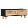 Mesa de centro madera contrachapada y de pino negro 80x40x30 cm en Mesas de centro | Comprar online en Foru.es