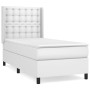 Cama box spring con colchón cuero sintético blanco 100x200 cm de vidaXL, Camas y somieres - Ref: Foro24-3132484, Precio: 373,...
