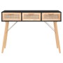 Mesa consola madera pino maciza ratán natural negro 105x30x75cm en Mesas auxiliares | Comprar online en Foru.es
