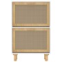 Zapatero madera contrachapada blanco ratán natural 52x25x80 cm en Zapateros y organizadores de calzado | Comprar online en Foru.
