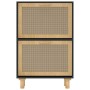 Zapatero madera contrachapada negro ratán natural 52x25x80 cm en Zapateros y organizadores de calzado | Comprar online en Foru.e