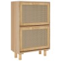 Zapatero madera contrachapada marrón ratán natural 52x25x80 cm en Zapateros y organizadores de calzado | Comprar online en Foru.
