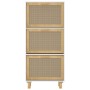 Zapatero madera contrachapada blanco ratán natural 52x25x115 cm en Zapateros y organizadores de calzado | Comprar online en Foru