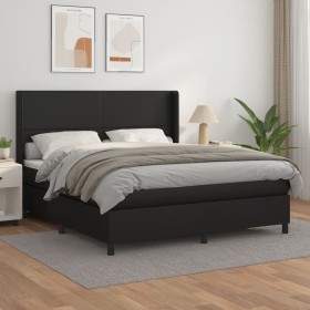 Cama box spring con colchón cuero sintético negro 180x200 cm de vidaXL, Camas y somieres - Ref: Foro24-3132393, Precio: 664,8...