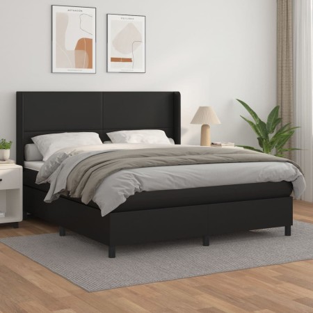 Cama box spring con colchón cuero sintético negro 180x200 cm de vidaXL, Camas y somieres - Ref: Foro24-3132393, Precio: 664,8...