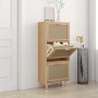 Zapatero madera contrachapada marrón ratán natural 52x25x115 cm en Zapateros y organizadores de calzado | Comprar online en Foru