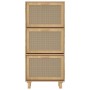 Zapatero madera contrachapada marrón ratán natural 52x25x115 cm en Zapateros y organizadores de calzado | Comprar online en Foru