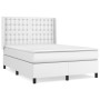 Cama box spring con colchón cuero sintético blanco 140x190 cm de vidaXL, Camas y somieres - Ref: Foro24-3132496, Precio: 572,...