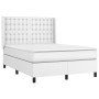 Cama box spring con colchón cuero sintético blanco 140x190 cm de vidaXL, Camas y somieres - Ref: Foro24-3132496, Precio: 572,...