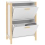 Mueble zapatero madera contrachapada blanco 57,5x33x80 cm en Zapateros y organizadores de calzado | Comprar online en Foru.es