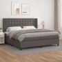 Cama box spring con colchón cuero sintético gris 200x200 cm de vidaXL, Camas y somieres - Ref: Foro24-3132523, Precio: 754,71...