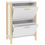 Mueble zapatero madera contrachapada blanco 57,5x33x80 cm en Zapateros y organizadores de calzado | Comprar online en Foru.es
