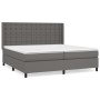 Cama box spring con colchón cuero sintético gris 200x200 cm de vidaXL, Camas y somieres - Ref: Foro24-3132523, Precio: 754,71...