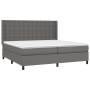 Cama box spring con colchón cuero sintético gris 200x200 cm de vidaXL, Camas y somieres - Ref: Foro24-3132523, Precio: 754,71...