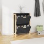 Mueble zapatero madera contrachapada negro 57,5x33x80 cm en Zapateros y organizadores de calzado | Comprar online en Foru.es