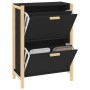 Mueble zapatero madera contrachapada negro 57,5x33x80 cm en Zapateros y organizadores de calzado | Comprar online en Foru.es