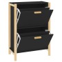 Mueble zapatero madera contrachapada negro 57,5x33x80 cm en Zapateros y organizadores de calzado | Comprar online en Foru.es