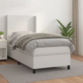 Boxspringbett mit weißer Kunstledermatratze 90x190 cm von vidaXL, Betten und Lattenroste - Ref: Foro24-3132352, Preis: 363,39...