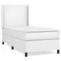 Box spring bed with white synthetic leather mattress 90x190 cm by vidaXL, Beds and slatted bases - Ref: Foro24-3132352, Price...