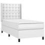 Cama box spring con colchón cuero sintético blanco 90x190 cm de vidaXL, Camas y somieres - Ref: Foro24-3132472, Precio: 362,9...