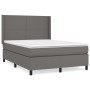 Cama box spring con colchón cuero sintético gris 140x190 cm de vidaXL, Camas y somieres - Ref: Foro24-3132379, Precio: 528,12...