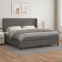 Cama box spring con colchón cuero sintético gris 200x200 cm de vidaXL, Camas y somieres - Ref: Foro24-3132403, Precio: 757,45...
