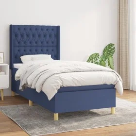 Cama box spring con colchón tela azul 100x200 cm de vidaXL, Camas y somieres - Ref: Foro24-3132215, Precio: 361,15 €, Descuen...