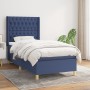 Cama box spring con colchón tela azul 100x200 cm de vidaXL, Camas y somieres - Ref: Foro24-3132215, Precio: 375,72 €, Descuen...