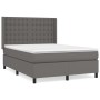 Cama box spring con colchón cuero sintético gris 140x190 cm de vidaXL, Camas y somieres - Ref: Foro24-3132499, Precio: 535,88...